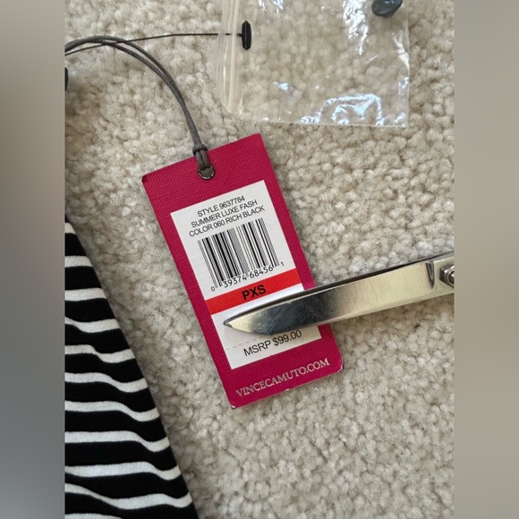 NWT Vince Camuto B&W Striped Dress Petite XS - Picture 8 of 12